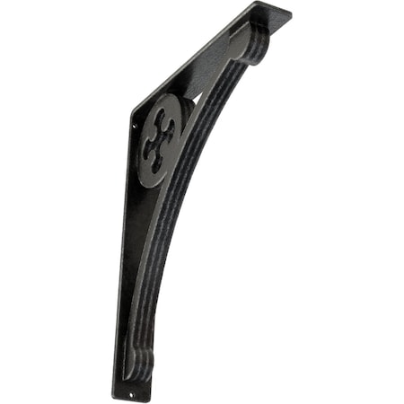 Ekena Millwork Crawley Wrought Iron Bracket, (Triple center brace), Antiqued Pewter 2"W x 12"D x 15"H BKTM02X12X15TCRAPW